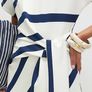 River Island Cream Premium Stripe Tie Side Midi Dress Image 2