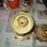 Very Heavy Antique Brass and Marble Elegant Pair of Angelic Candle Holders, Angel on Fish, Image 4