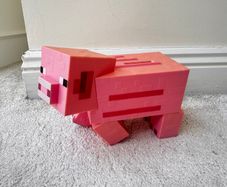Minecraft Pig Money Bank approx. 19cm lenth Used Please see photos