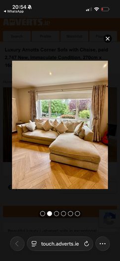 Luxury Arnotts Corner Sofa - immaculate condition