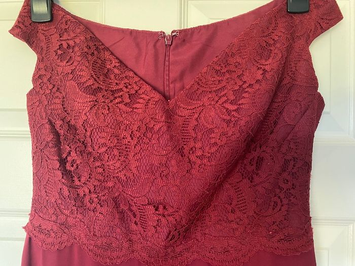 3 x Dessy burgundy bridesmaid dresses