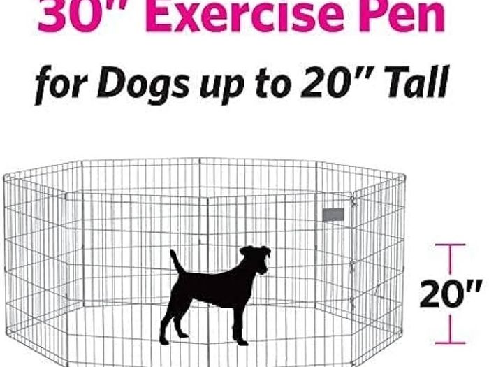 8 Panel Playpen Suitable for Dogs/Puppies/Cats & Rabbits foldable ideal for Indoor/Outdoor use puppy play pen (76cm, Black)