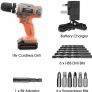 13Pc Cordless Drill Driver 18V/20V-Max Lithium-Ion, Electric Screwdriver, Accessory Kit, LED Work Light, Quick Change Battery & Charger Included Image 4