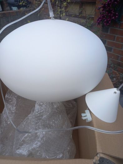 Light fittings -  Pendant with white metal shade .