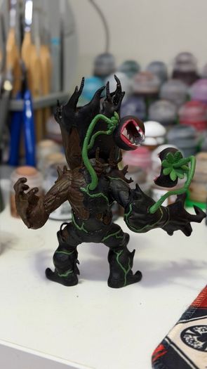 Venom Groot Figure Hand Painted 3D Print