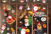 Christmas Window Stickers Reusable 275 Pcs Double Sided Window Cling 9 Sheets Santa Claus Balloon Snowman Reindeer Snowflake for Christmas Decorations (FREE POSTAGE)