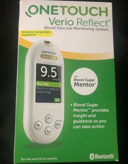 One Touch Verio Reflect Blood Glucose Monitoring System with Bluetooth for diabetics