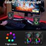 FREE SHIPPING PC Speakers,Mini Desktop Speaker for PC with Colorful LED Light,Stereo 2.0 USB Powered 3.5mm Aux Portable Gaming Multimedia Speaker for Computer Laptop Monitor,Tablets,Music Player Image 5