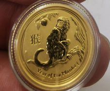2016 Lunar Monkey 1/10th 999 Gold coin