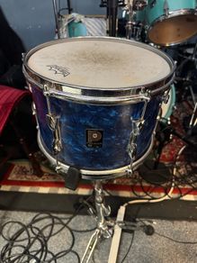 Vintage 60s Premier 12 x 8 Rack Tom Diamond Pearloid Blue