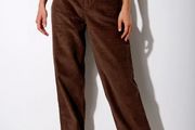 Unsigned genuine dark brown suede and leather jeans style trousers Sz 8UK - W28 L32 - Rrp 350 (New)