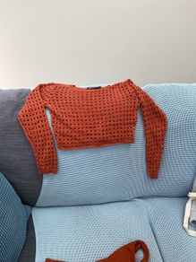 Women's burnt orange/rust colour long sleeve knitted jumper/top