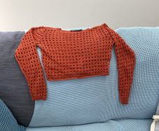 Women's burnt orange/rust colour long sleeve knitted jumper/top