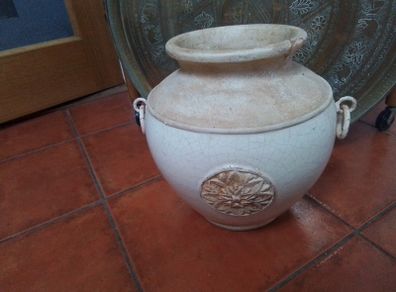 Large Pottery Crackle Floor Vase