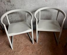 Billiani grey wooden armchairs