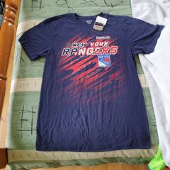 New York Rangers NHL Navy T-Shirt Medium Adult Reebok Hockey Shirt