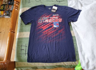 New York Rangers NHL Navy T-Shirt Medium Adult Reebok Hockey Shirt