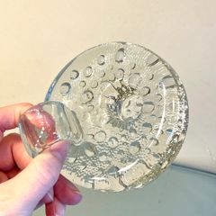 Mid Century Danish Svend Jensen Candleholder, Vintage Bubble Glass