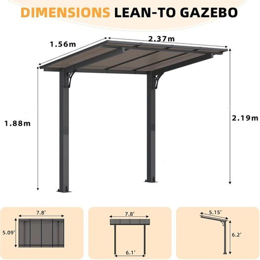 Brand new aluminium pergola. Unopened. Easy to assemble, two legged pergola.