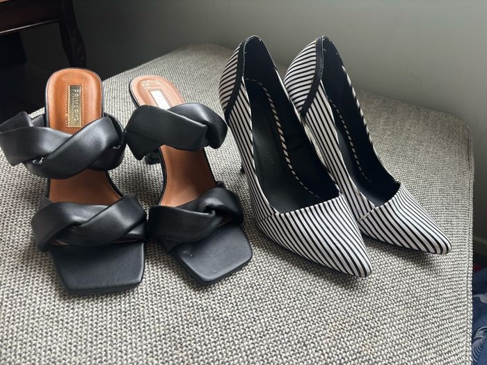 2 pairs black heels size 5