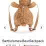 New JELLYCAT Bartholomew Bear Backpack Image 4