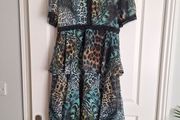 Animal printed tiered dress