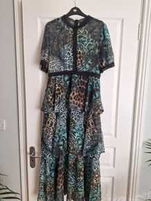 Animal printed tiered dress