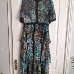 Animal printed tiered dress