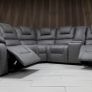 Big Offer! Axel Corner Grey Technology Fabric Manual Recliner Sofa Image 3
