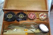 2 Vintage mid-20th-century Electric Shoe Polisher Kit Housed in a Wooden Storage Box. Postage Available or Collection PRICE IS FOR 1 ONLY