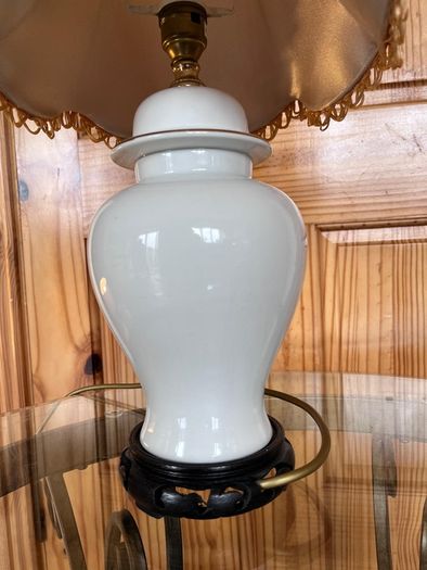 Ceramic lamp 65 euro. Brass with glass shade 95 euro . Chinese style 50 euro .
