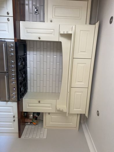 kitchen with walnut worktop