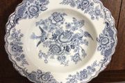 Vintage Crown Ducal 9 inch blue and white bristol cereal bowl discontinued