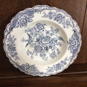 Vintage Crown Ducal 9 inch blue and white bristol cereal bowl discontinued