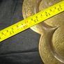 Antique Brass Charger Tray Hand-Engraved Mughal court figures. The Charger has a distinct Scalloped edge and is heavily decorated. Similar items often date from the late 19th century, specifically around the 1870s or 1880s Image 7