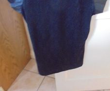 Black Lace and Faux Leather Top for Sale