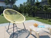 Outdoor Rocking Moon Chair Poly Rattan Beige