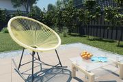 Outdoor Rocking Moon Chair Poly Rattan Beige