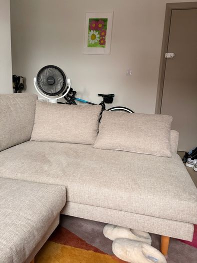 Corner couch L shaped sand colored