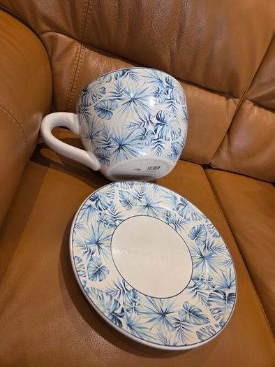 Large cup and saucer pot from Denby