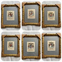 6 coat of arms framed prints