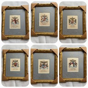 6 coat of arms framed prints