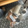 eyelet curtains 90 w x 108 drop  inc cushion& pole Image 5