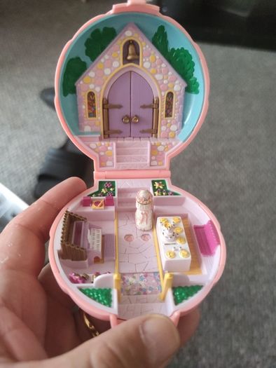 Polly Pocket Pink Shell Bluebird 1989 Nancy The Wedding Bridal Groom Church