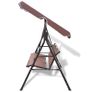 Garden Swing Bench with Canopy Coffee/Black Image 3