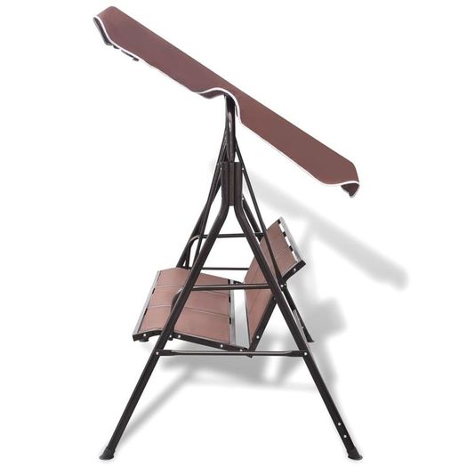 Garden Swing Bench with Canopy Coffee/Black