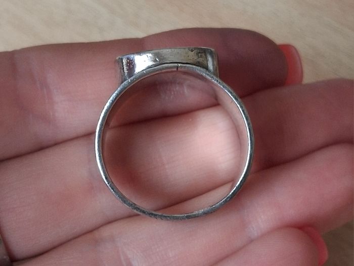 Handmade silver ring with tigers eye stone size Y