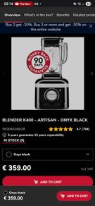 Kitchen Aid - Blender K400 - Artisan - Onyx Black