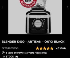 Kitchen Aid - Blender K400 - Artisan - Onyx Black