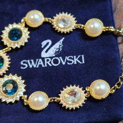 Swarovski blue and pearl bracelet
